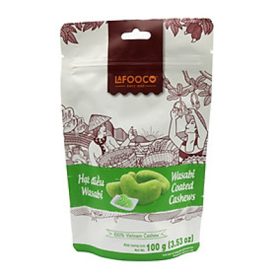Hạt điều wasabi LAFOOCO túi 100g