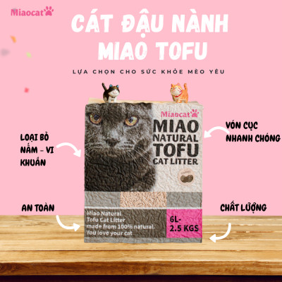 Combo 2 túi cát đậu nành Miao 6L cho mèo - Hương Jasmine - Miaocat