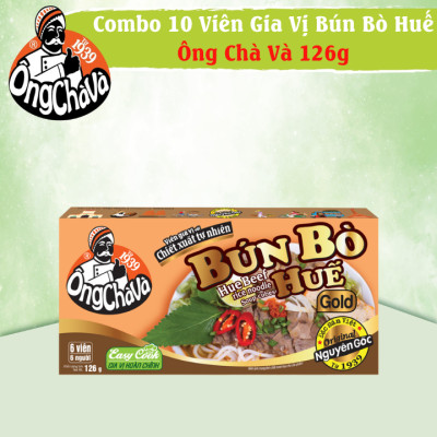 Combo 10 Hộp Gia Vị Viên Bún Bò Huế Ông Chà Và 126g (Hue Beef Rice Noodle Soup Cubes)