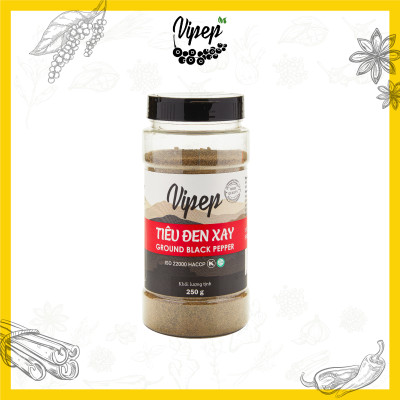 Tiêu Đen Xay Tự Nhiên Vipep Hũ Nhựa 250g