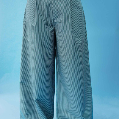 DOTTIE - Quần ống rộng kẻ sọc - Navy - Q0403