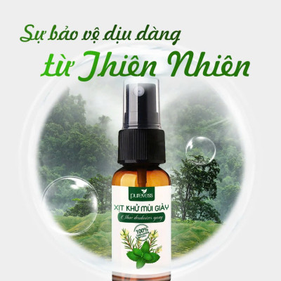Xịt khử mùi giày Purevess tinh chất bạc hà the mát