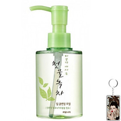 Tinh dầu tẩy trang thảo dược trà xanh Green Tea deep cleansing oil welcos 170ml tặng kèm móc khóa