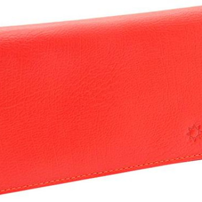 Ví Nữ Da Bò 3 Gấp Huy Hoàng HT3162 (19 x 9.5 cm) - Đỏ