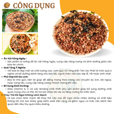 1KG - COMBO 2 BỊCH CƠM GẠO LỨT RONG BIỂN CHẤT LƯỢNG TÂN LỘC PHÁT