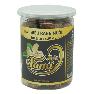 Hạt Điều Rang Muối Vỏ Lụa Hũ Nắp Nhôm Fami (250g)