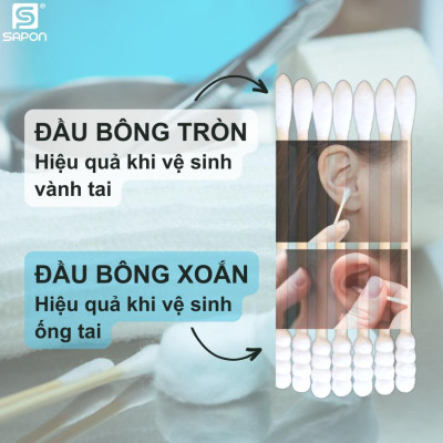 [Lố 6 túi ] Tăm bông vệ sinh người lớn NOVA thân nhựa [TB01-015] túi 200 que
