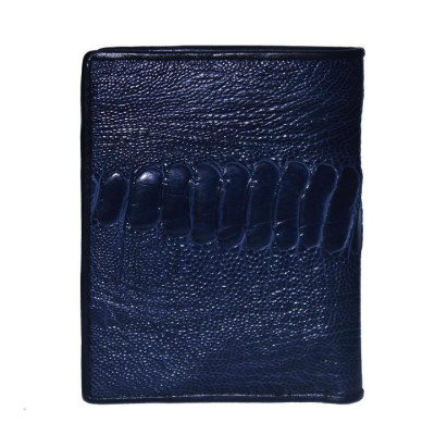 Bóp nam Huy Hoàng da đà điểu da chân kiểu đứng màu xanh đậm HP2434