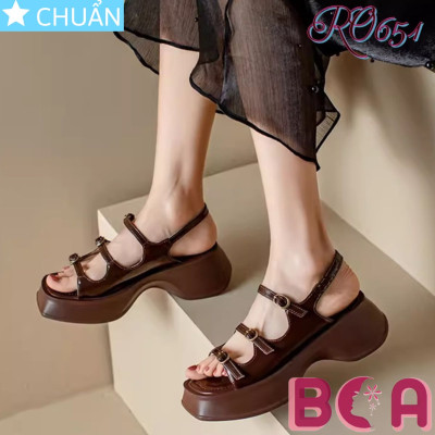 Xăng đan bánh mì nữ đế cao su mềm cao gót 4 phân RO651 ROSATA tại BCASHOP thiết kế năng động, trẻ trung và tôn dáng cực