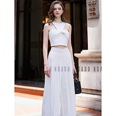 Set áo quần trắng xếp ly NGADO , set áo quần dài , set áo quần kiểu Nữ