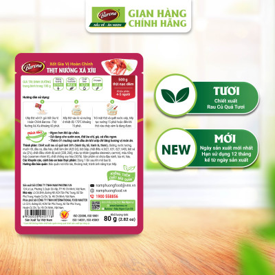 Combo 3 gói Xốt Gia vị hoàn chỉnh Barona - Thịt Nướng Xá Xíu 80gr