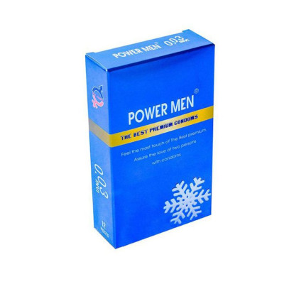 Bao cao su Power Men siêu mỏng 0.03 Invi hương bạc hà (Hộp 12 chiếc) - Tặng kèm gel Nhật - Hàng Chính Hãng - Che Tên Sản Phẩm