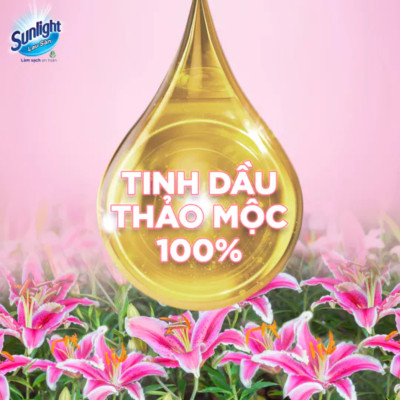 Nước Lau Sàn Sunlight Tinh Dầu Thảo Mộc Hương Lily - Bạch Trà Túi 3.6KG