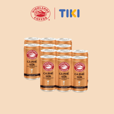 Thùng 24 lon cà phê sữa Highlands Coffee 185ml
