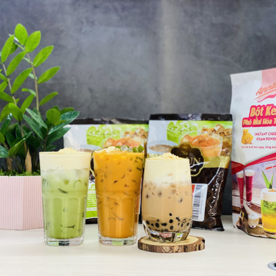 Bột Kem Phô Mai Cheese Foam Túi 300G pha 40 ly - Bột kem pha chế Váng Sữa Kem Cheese Trà sữa, Đồ uống đá xay