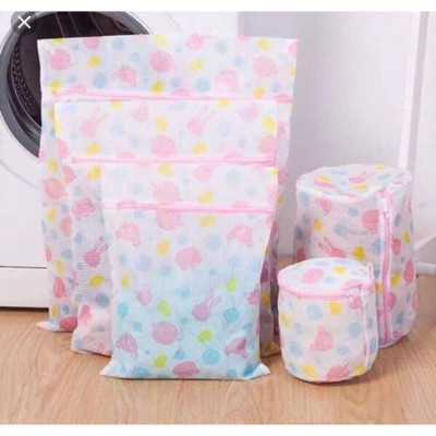 Set 5 túi lưới giặt đồ họa tiết  bảo vệ quần áo cao cấp nhiều cỡ, túi lưới máy giặt cho gia đình, túi đựng đồ đi du lịch tiện lợi