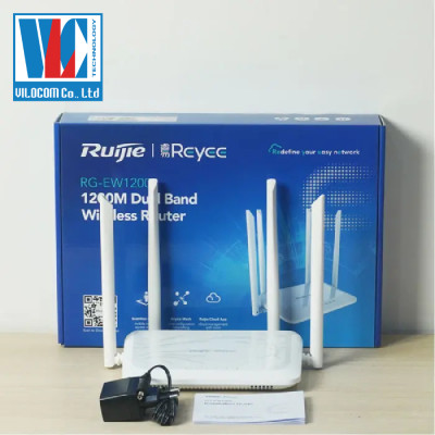 Bộ phát WiFi Ruijie RG-EW1200 Dual-band AC1200 MU-MIMO hỗ trợ Mesh - Hàng Chính Hãng