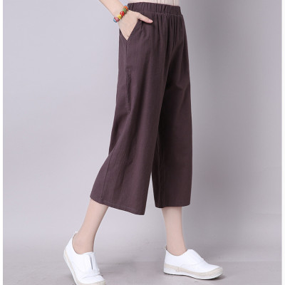 Quần lửng ống rộng nữ Nesa Shop, chất liệu Đũi nhập loại 1, vải mát, mềm mịn, freesize dưới 55kg