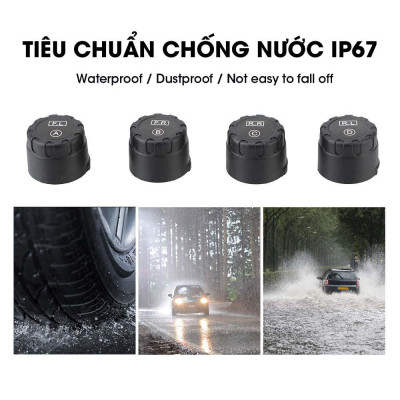 Cảm biến áp suất lốp ô tô xe hơi cao cấp STEEL METAL S5 TPMS Cảnh báo tiếng Việt độc quyền Pin mặt trời Màn LCD vios