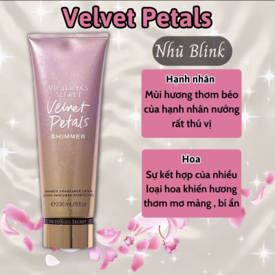 Victoria Secret Shimmer Velvet Petals Chính Hãng - Body Mist Victoria Secret 250ml & Lotion Victoria Secret 236ml Chính Hãng
