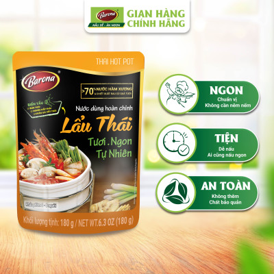 Combo 1 Nước Dùng Hoàn Chỉnh Lẩu Thái & 1 Xốt Barona Thịt Nướng Sả
