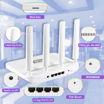 Cục phát wifi6 tốc độ cao WR1800K, router wifi6 băng tần kép mesh tốc độ cao khả năng xuyên mạnh mẽ - Hàng chính hãng/Hàng nhập khẩu