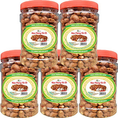 Combo 5 Hũ Đậu Phộng Tỏi Ớt Sấy Giòn Thương Hiệu SK FOOD - Mỗi Hũ 200G