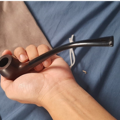 Tẩu thuốc gỗ đàn hương cao cấp kiều dài sang trọng ( tặng kèm 1 đế nhựa đựng tẩu và túi vải )