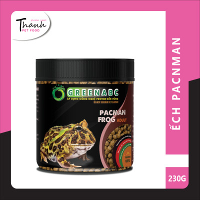 Thức ăn Ếch Pacman nhãn GREENABC – Pacman Frog – Độ đạm 37% giúp tiêu hóa tốt, tăng kích thước, lên màu đẹp, ăn ngon – Hộp 50g và 230g