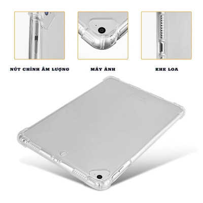 Ốp lưng dành cho iPad 9.7 inch 2017/2018, Air 1,2, Pro 9.7 dẻo trong chống sốc cao cấp - Hàng chính hãng