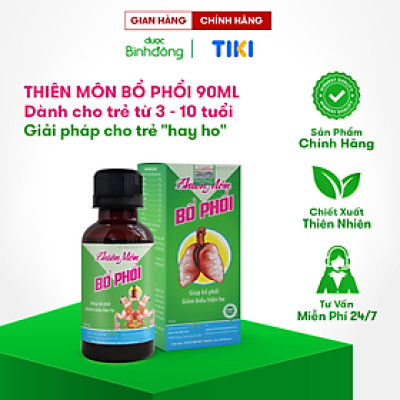 Thiên Môn Bổ Phổi Dược Bình Đông Chai 90ml dành cho Trẻ em – Giảm ho nhanh chóng, Bổ phổi thật hay