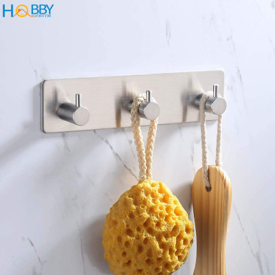 Móc treo quần áo dán tường 3 chấu inox 304 Hobby Home Decor 3TV160