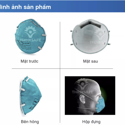 Khẩu trang phòng dịch N95 3M 1860 chuyên dùng chống giọt bắn, máu, vi khuẩn- Khẩu trang 3M đạt tiêu chuẩn N95 và FDA chính hãng