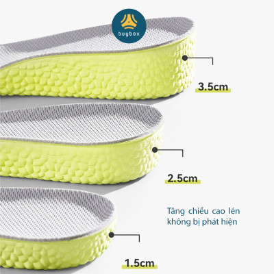 Lót giày tăng chiều cao,  tăng 1.5 cm/ 2.5cm/3.5cm chất liệu PU êm chân, thoáng khí - BuyBox - BBPK367