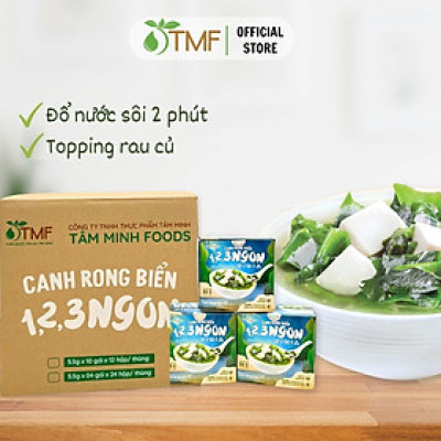 Thùng 12 hộp canh rong biển hộp 10 gói không bột ngọt - TÂM MINH FOODS