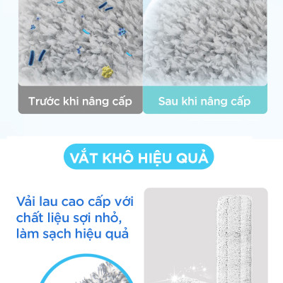 Bông Lau Thay Thế MyJae Đài Loan Sợi Microfiber Dành Cho Cây Lau Nhà 3 Lần Vắt 33cm x 12cm