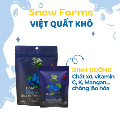 Trái Việt Quất Khô Tự Nhiên Hiệu Snow Farms Nhập khẩu Từ Canada Đồ Ăn Vặt - 40g