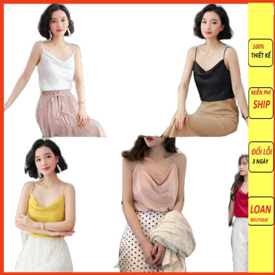 Áo Hai Dây Cổ Đổ Lụa Satin Cao Cấp _CHẤT ĐẸP CAM KẾT