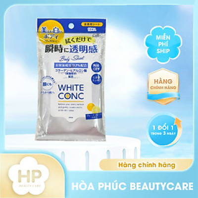 Khăn Ướt Làm Sạch Cơ Thể Dưỡng Trắng Sáng Da White Conc (18 Tờ/Gói)
