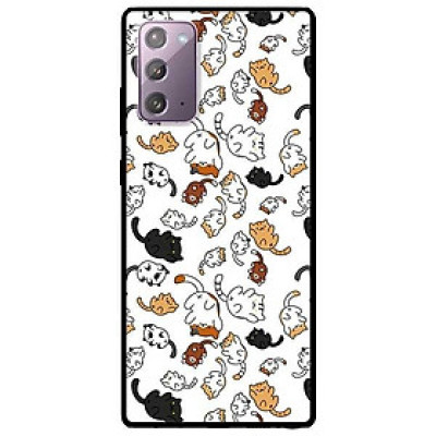 Ốp lưng dành cho Samsung Note 20 - Samsung Note 20 Ultra mẫu Họa Tiết Mèo Nền Trắng