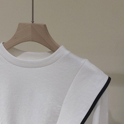 áo thun cánh bướm phong cách Hàn Quốc cổ tròn dài tay crop top