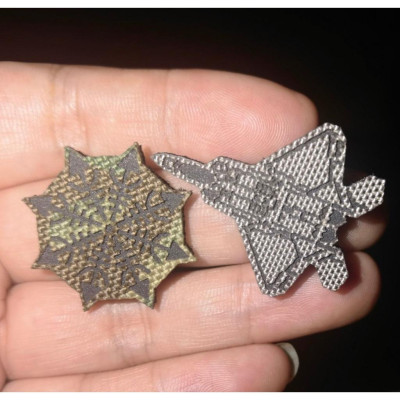 Patch_velcro máy bay F22_la bàn_cử chỉ tay_dạ quang_phản quang