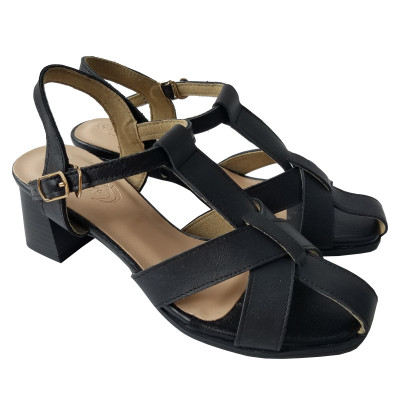 Giày Sandal Cao Gót Da Bò BIGGBEN Cao 5 Phân SDCG135