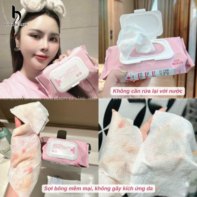 Khăn Tẩy Trang SenaDemar làm sạch,loại bỏ bã nhờn gói 45 miếng hạn 2027