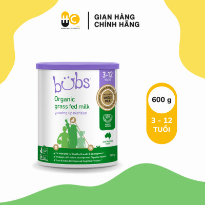 Sữa dinh dưỡng Bubs Organic Grass Fed Milk Growing Up Nutrition 600g