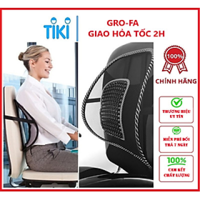 [COMBO 2 CHIẾC] Tấm Lưới Tựa Lưng Cho Văn Phòng , Học Sinh - Đệm Ghế Lưng Cho Tài Xế, Lái Xe Hỗ Trợ Cột Sống, Giảm Nhức Mỏi- Chính Hãng GROFA