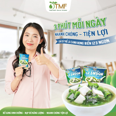 Thùng 12 hộp canh rong biển hộp 10 gói không bột ngọt - TÂM MINH FOODS