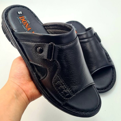 DÉP QUAI NGANG NAM DA BÒ TỰ NHIÊN DONAVY CAO CẤP 3 Ô VUÔNG CÓ KHUY CHỐNG RỈ SÉT, ĐẾ SIÊU NHẸ DONAVY3V