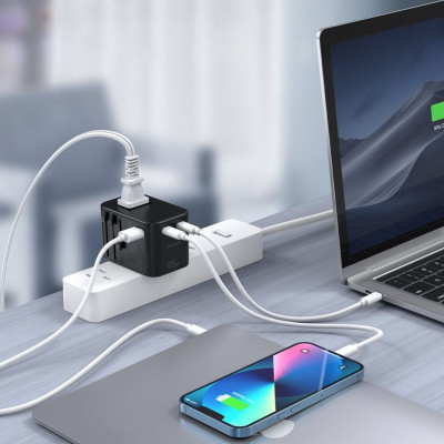 Củ sạc Choetech PD5009 du lịch đa năng công suất cao 65W (2 USB C+ 1 USB A)  (Hàng chính hãng)