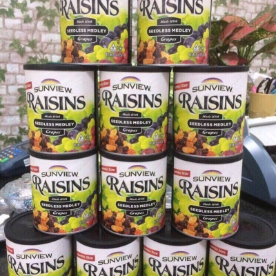 Nho khô Sunview Raisins Mỹ không hạt 3 màu giàu Vitamin khoáng chất, tốt cho tim mạch (425g/hộp) - QuaTangMe Extaste
